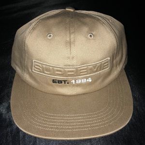 Supreme Embossed Logo 6-Panel Hat. EST 1994